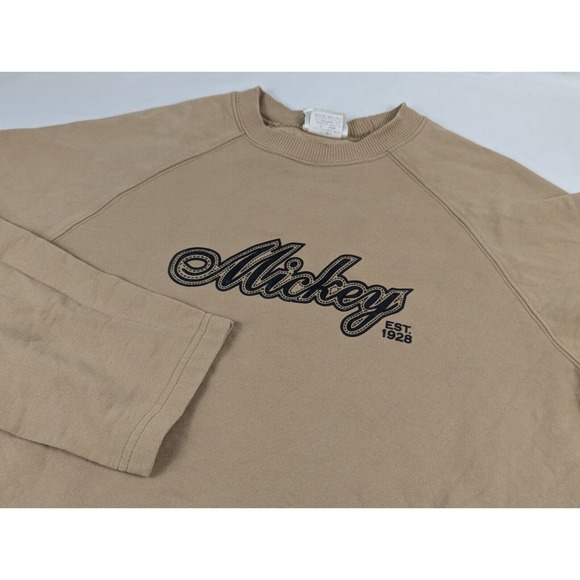 Other - Mickey Mouse Crewneck Size XL Y2K Sweatshirt Disney Minimalist Brown Spell Out